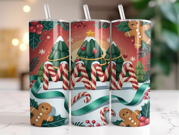 20oz Christmas Mama Tumbler Wrap: Graphics & Tumbler Wraps