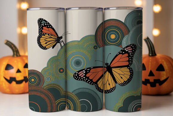 Butterfly Aboriginal Dot Art Tumbler Wraps Graphics