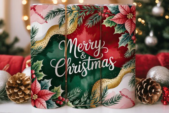 Christmas Floral Glitter 20oz Tumbler: Tumbler Wraps & Graphics Review