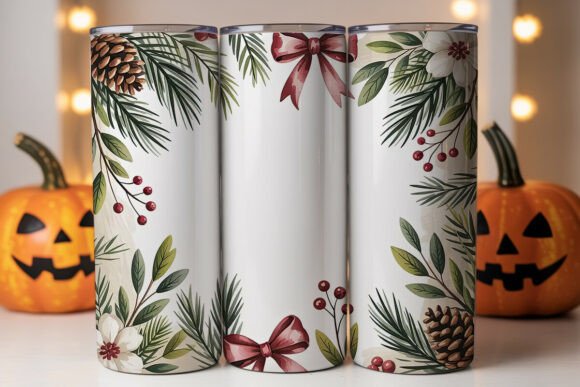 Christmas Floral Tumbler Wrap: Graphics & Tumbler Wraps