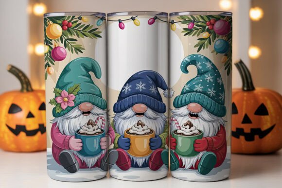 Christmas Gnomes Tumbler Wrap: Graphics for Branding