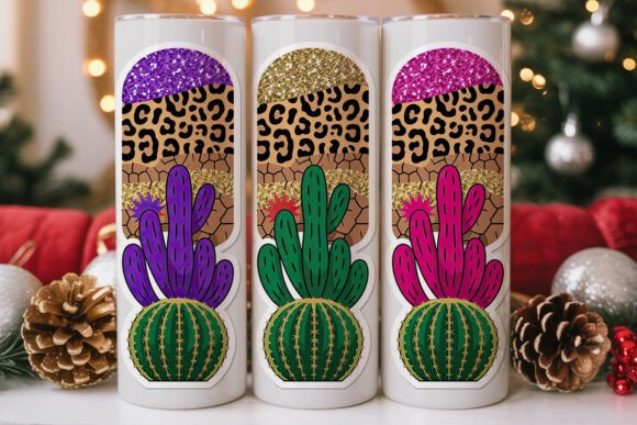 Desert Cactus Glitter 20oz Tumbler Wrap Graphics