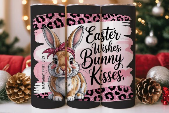 Easter Bunny Kisses 20oz Tumbler Wrap: Graphics & Tumbler Wraps