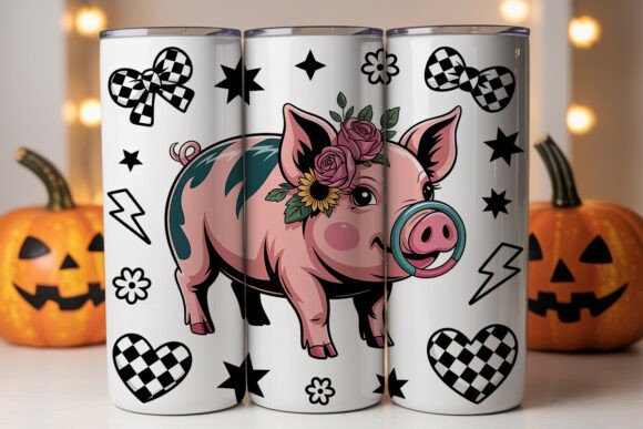 Emo Pig 20oz Tumbler Wrap Graphics for Tumbler Wraps