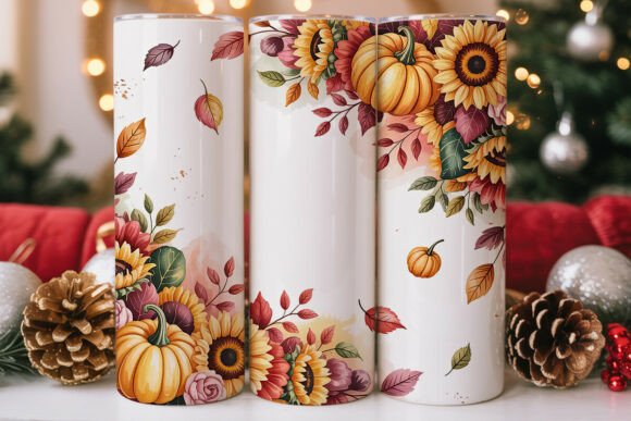 Fall Floral Watercolor Tumbler Wraps Graphics Review