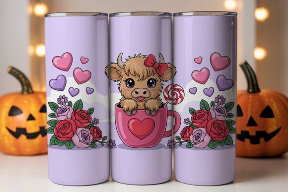 Highland Cow Valentine Tumbler Wrap: Graphics Review