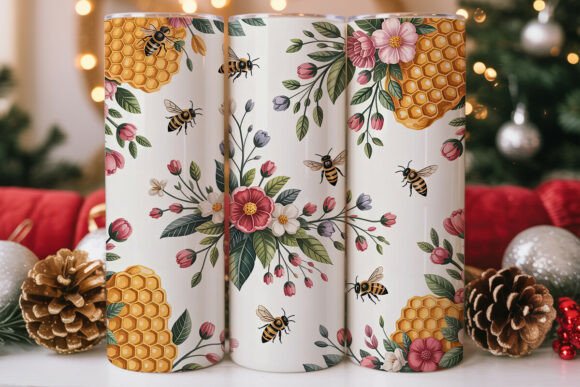 Honeybee Honeycomb Tumbler Wrap Graphics for Publisher
