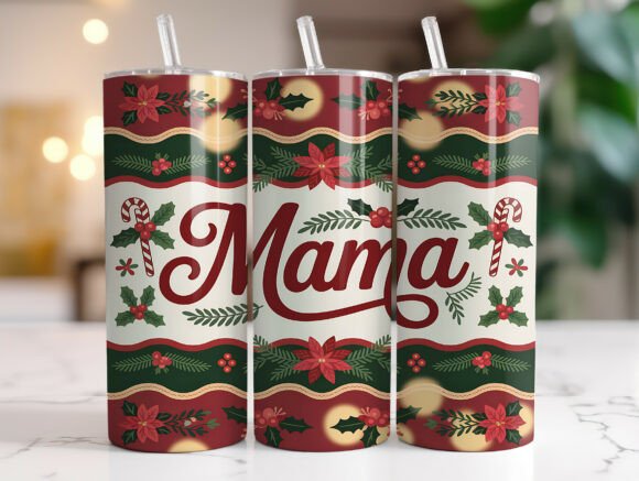 Mama Claus Christmas Tumbler Wrap: Graphics & Tumbler Wraps