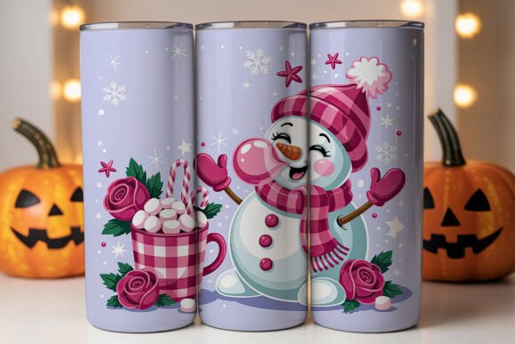 Pink Christmas Snowman Tumbler Wrap: Graphics Review