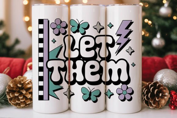 Retro Groovy Floral Tumbler Wrap Graphics