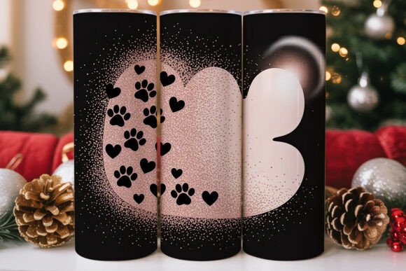Rose Gold Paw Print 20oz Tumbler Wrap Graphics for Tumbler Wraps