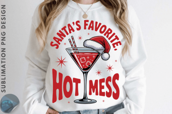 Santa's Favorite Hot Mess Christmas Graphics & Illustrations