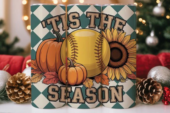 Softball Fall Tumbler Wrap PNG: Graphics for Tumbler Wraps