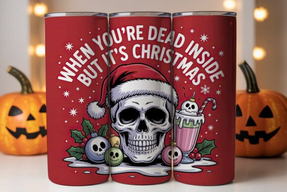 Spooky Christmas Skull Tumbler Wrap Graphics Review