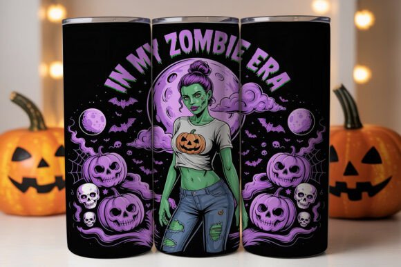 Zombie Girl Halloween: Tumbler Wrap Graphics Review